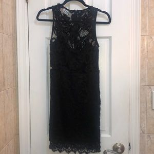 Black lace short dress